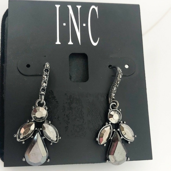 INC International Concepts Jewelry - INC Drop Black Stones Pave Earring NWT MSRP $24